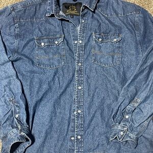 STS Ranchwear Men’s Blue Denim Western Pearl Snap